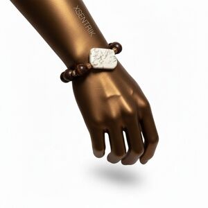 Wellness Natural Wood Beads w/ White Howlite Stone